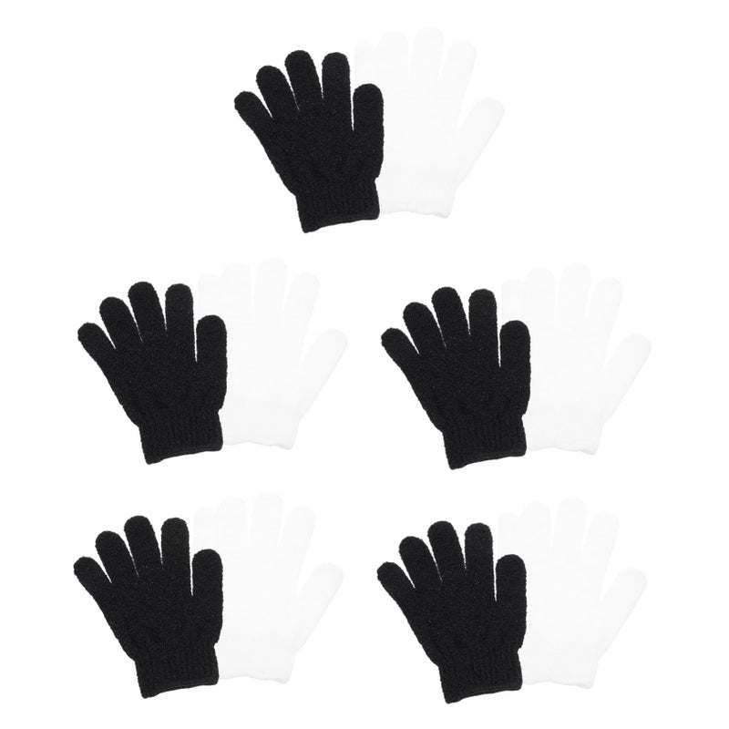 Exfoliating Gloves 10 Pack Five Finger Body Scrubber For Deep Skin Cleaning - Image 2