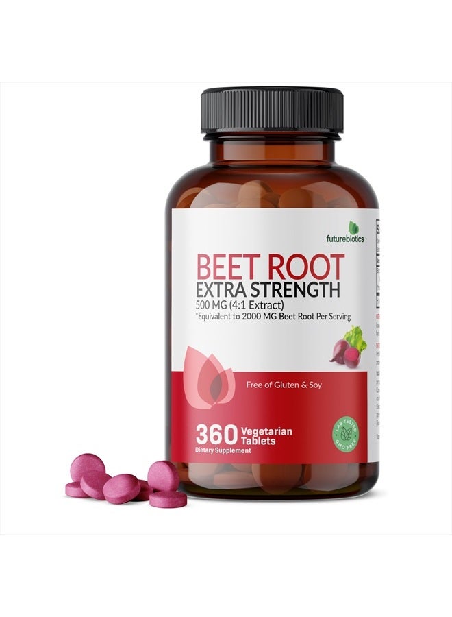 Futurebiotics Beet Root Extra Strength (Equivalent to 2000mg Beet Root per Serving from 500mg 4:1 Extract), Non-GMO, 360 Vegetarian Tablets  - Image 1