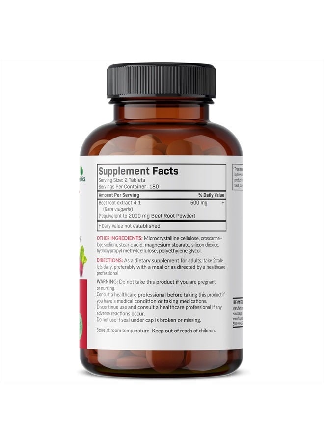 Futurebiotics Beet Root Extra Strength (Equivalent to 2000mg Beet Root per Serving from 500mg 4:1 Extract), Non-GMO, 360 Vegetarian Tablets  - Image 2