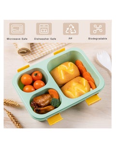 Excefore 3 Pack Bento Lunch Box For Kid Adults Toddler, with 3 Compartments Reusable Food Containers Meal Prep for School, Work, and Travel, Lunch Bento Box Set of 3,Microwave,Dishwasher,BPA Free  - Image 4