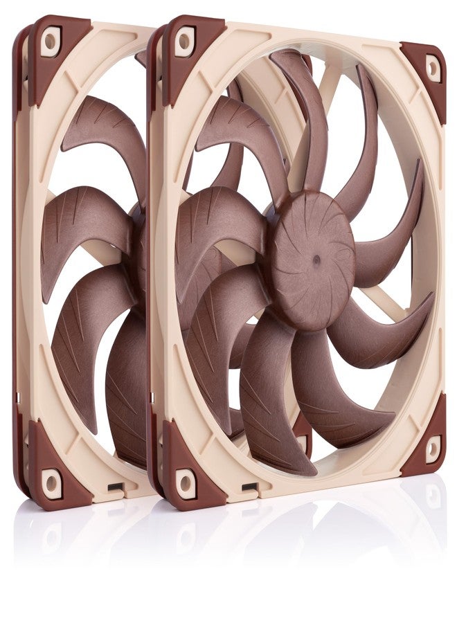 Noctua NF-A14x25 G2 PWM Sx2-PP, Dual Fan Set for Push-Pull and Side-by-Side Applications (Brown) - Image 1