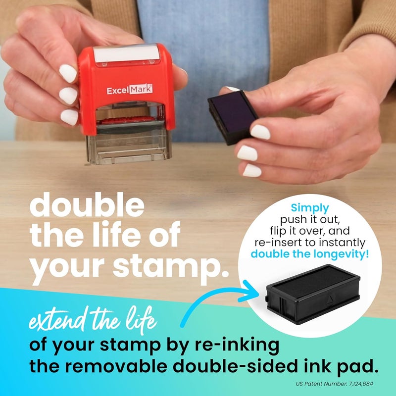 ExcelMark EXCELENTE Self-Inking Two-Color Rubber Stamp for Spanish Teachers - Ideal for Grading Homework with Red and Blue Ink - Image 5