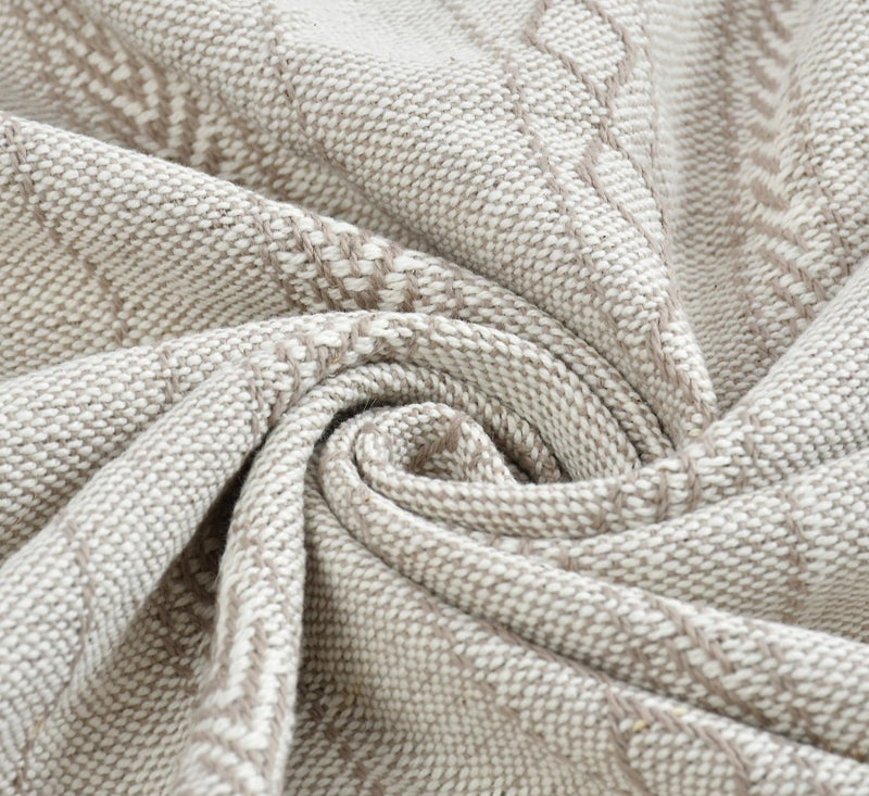 Furnofy 100% Cotton Sofa Throw | Handmade Throw - 50x60 Inches (Cream) - Image 4