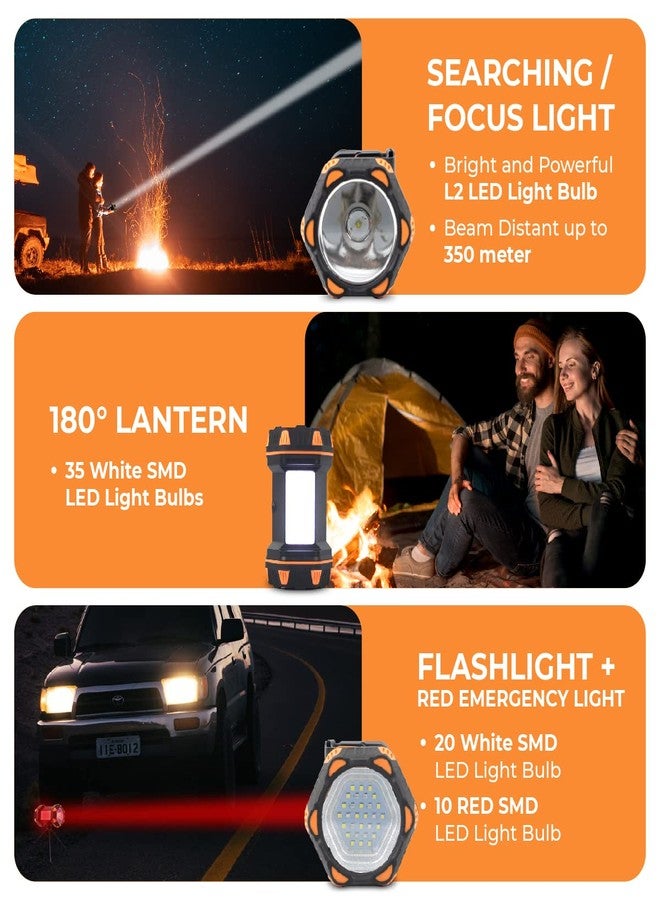 AYL LED Camping Lantern Rechargeable, Camping Flashlight 8 Light Modes, 4800mAh Power Bank, IPX6 Waterproof, Lantern Flashlight for Emergency, Hurricane, Power Outages, USB Cable with Tripod Included - Image 3