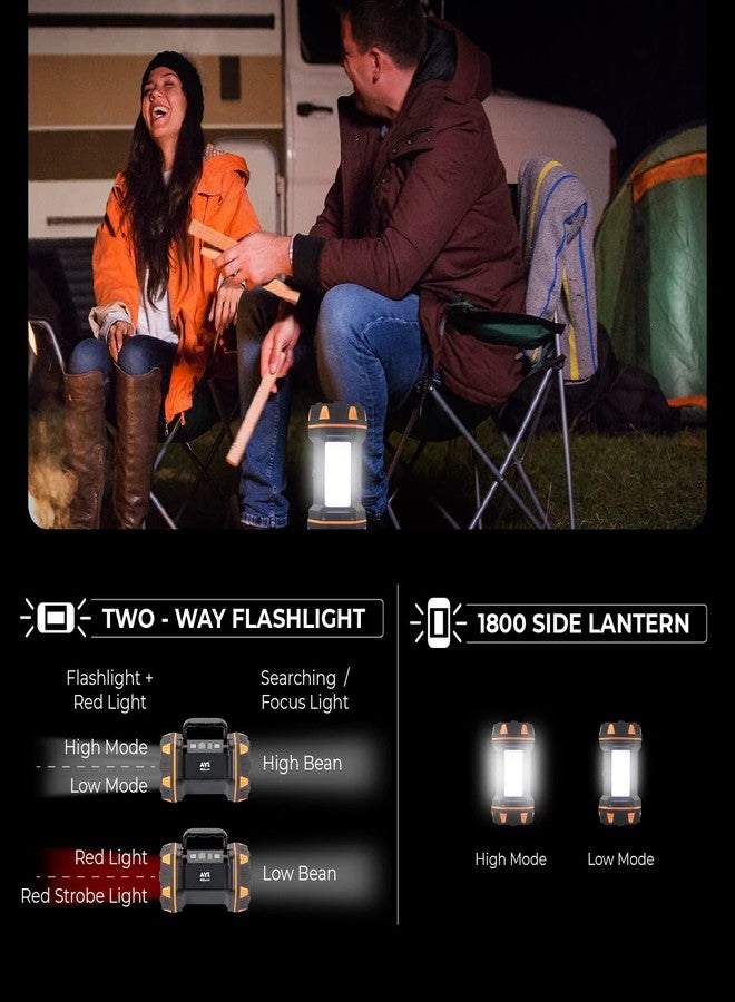 AYL LED Camping Lantern Rechargeable, Camping Flashlight 8 Light Modes, 4800mAh Power Bank, IPX6 Waterproof, Lantern Flashlight for Emergency, Hurricane, Power Outages, USB Cable with Tripod Included - Image 5