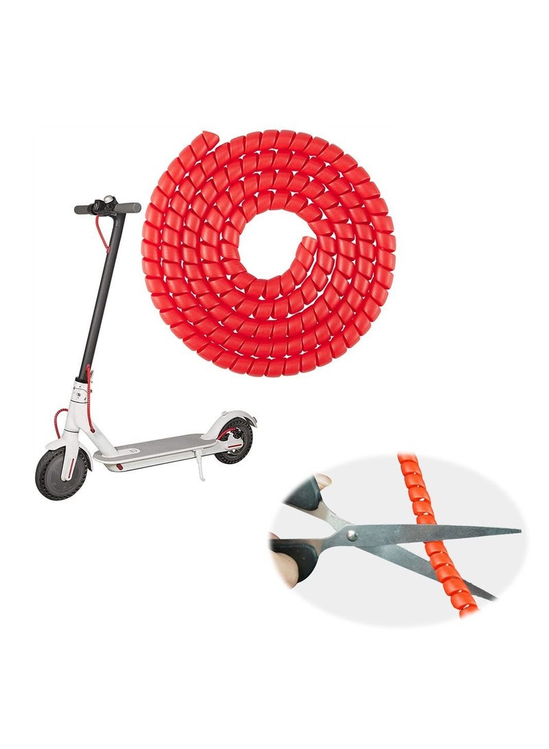 غلاف كابل حلزوني ، خط الفرامل أنبوب غطاء واقي لكابل سلك لف لولبي مقاوم للاهتراء للهب متوافق مع سكوتر كهربائي M365 أحمر - Image 1