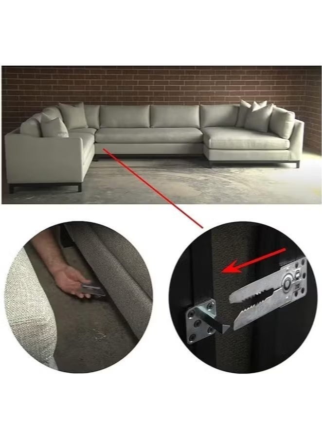 Arabest 4 Pack Sofa Connector Sectional Couch Connector with Screws, Universal Sectional Clips Sofa Connection Bracket Hooks Buckle for Sliding Sofas - Image 5