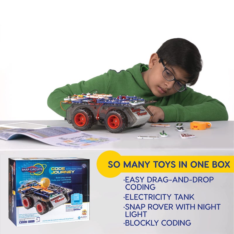 Snap Circuits Code Journey, Build Your Circuit, Code Your Commands, and Drive, Bluetooth Controlled, STEM Building Toy for Ages 8 to 108 - Image 2