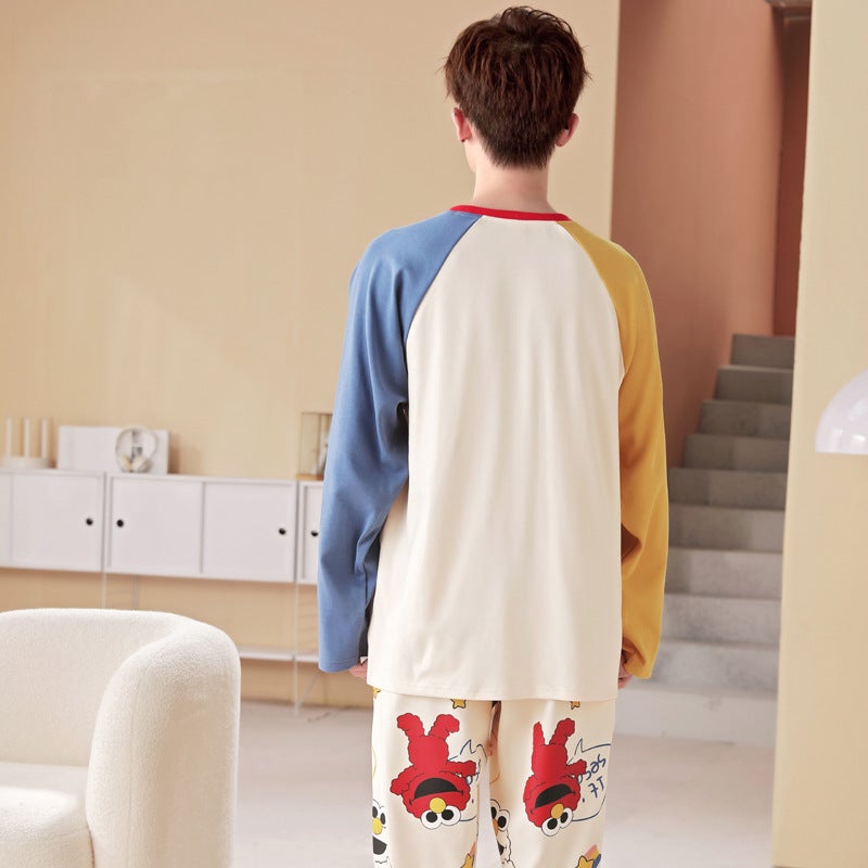 Pajamas For Men Spring And Autum Pure Cotton Long-Sleeved Thin Section Teenagers Men'S Big Children'S Home Wear Set - Image 5