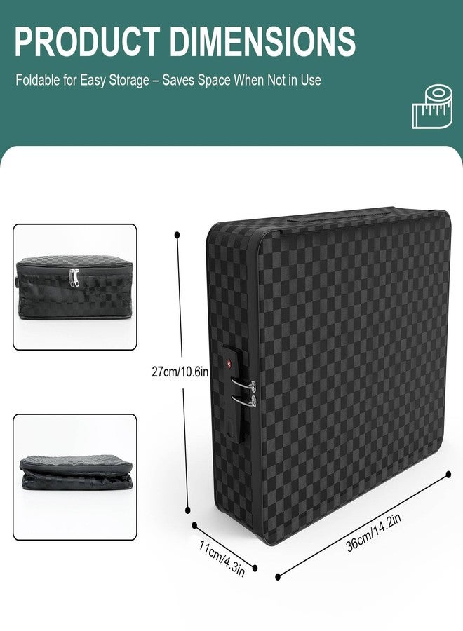 Demao Portable Document Box with Lock,File Storage Box with Waterproof Zipper,Thick Oxford Document Organizer with Multi Compartment, File Organizer for Office/Travel/School - Image 2