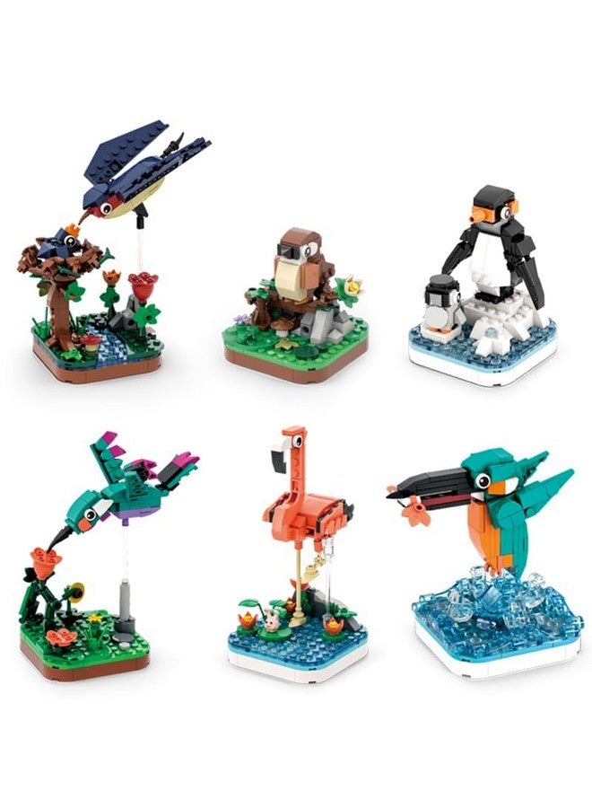 ابوستروفي جايمز مجموعة بناء نماذج الطيور المهيبة من Apostrophe Games - 876 قطعة - ستة نماذج طيور فريدة للأطفال والكبار - Image 1