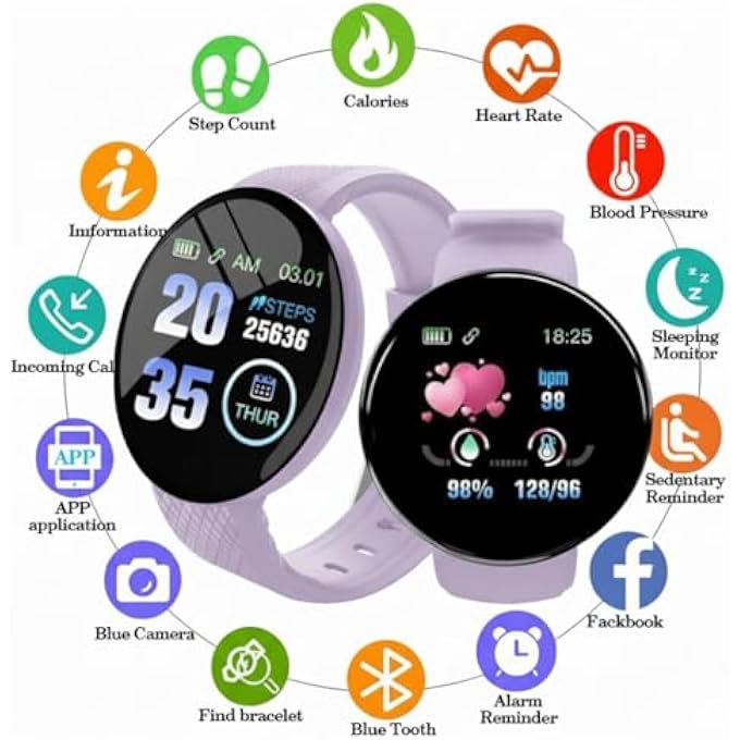 rayihni Fitpro Smart Wrist Band 10, Fitness Tracker With Heart Rate Monitor, Blood Pressure, Sleep Tracking, Message Notifications, Compatible With Iphone/Android, (Lavender Purple) - Image 2