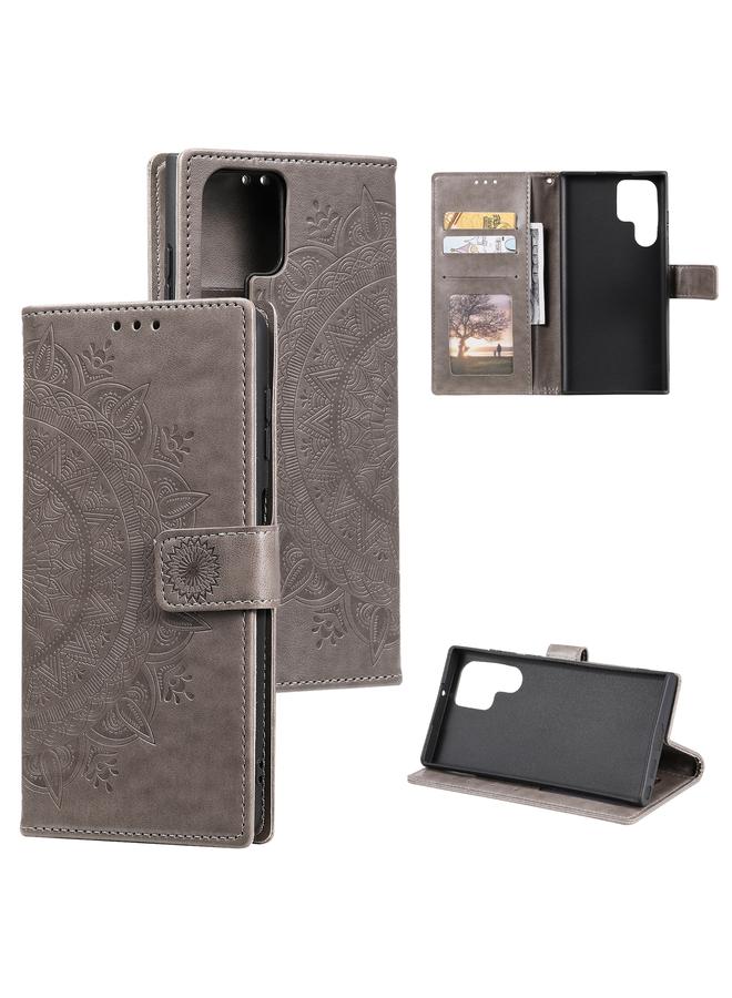 اس-توب جراب لهاتف Samsung Galaxy S25 Ultra 5G جراب هاتف جلدي منقوش بزهرة الطوطم - Image 1