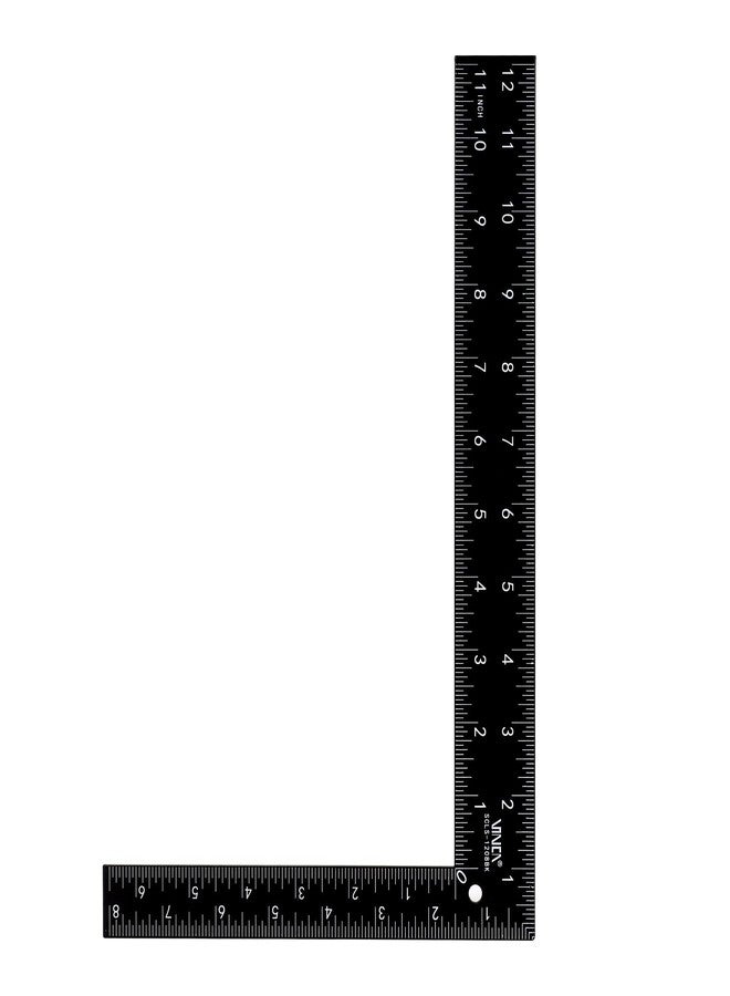 VINCA Carpenter Framing L Shape Square, SCLS-1208BK 8 inch x 12 inch, Steel Black Finished - Image 1