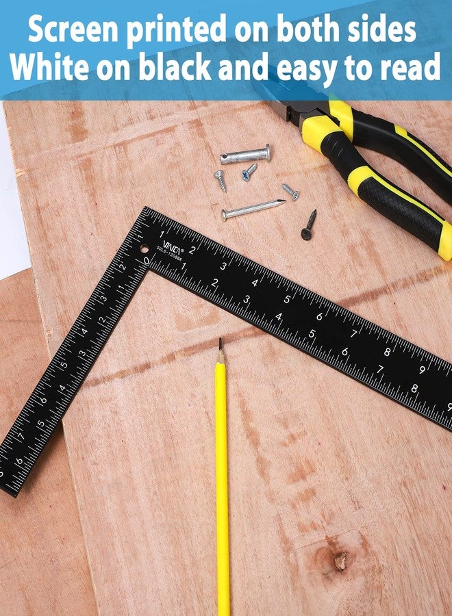 VINCA Carpenter Framing L Shape Square, SCLS-1208BK 8 inch x 12 inch, Steel Black Finished - Image 4