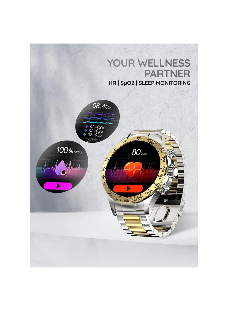 بيبل Zenith 1.53" Smartwatch for Men and Women, 600 Nits HD Display, Bluetooth Calling, Wireless Charging, In-Built Compass, Metal Build