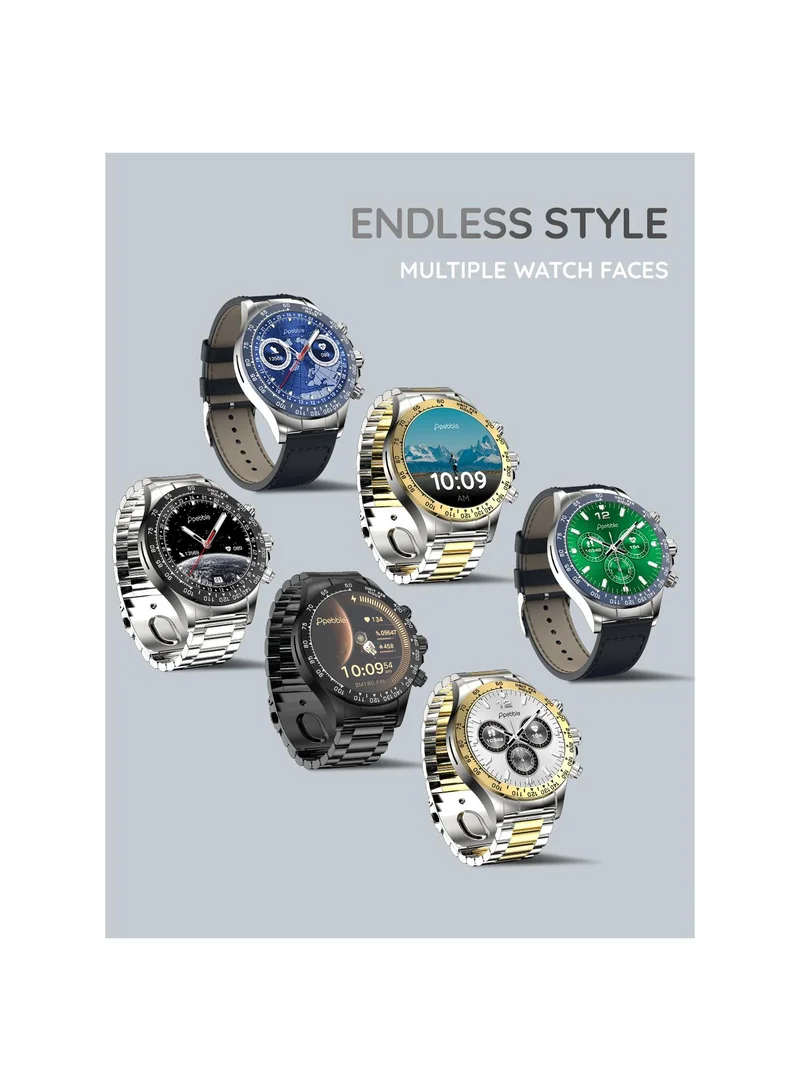 بيبل Zenith 1.53" Smartwatch for Men and Women, 600 Nits HD Display, Bluetooth Calling, Wireless Charging, In-Built Compass, Metal Build