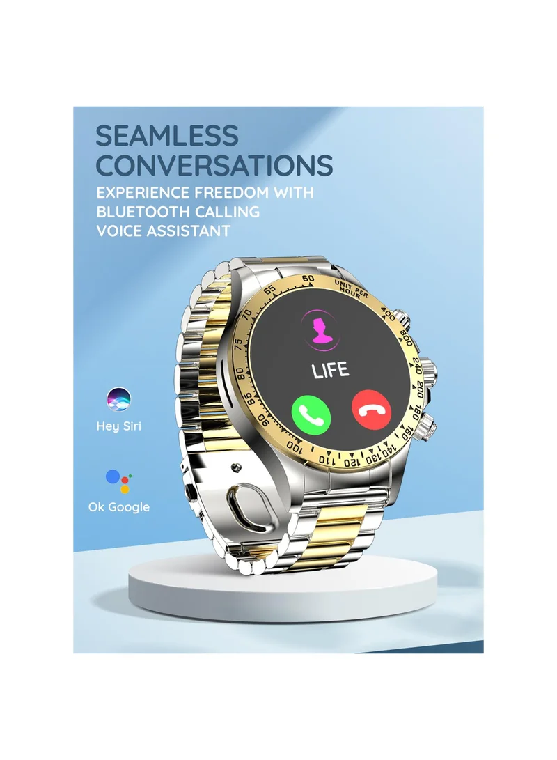 بيبل Zenith 1.53" Smartwatch for Men and Women, 600 Nits HD Display, Bluetooth Calling, Wireless Charging, In-Built Compass, Metal Build