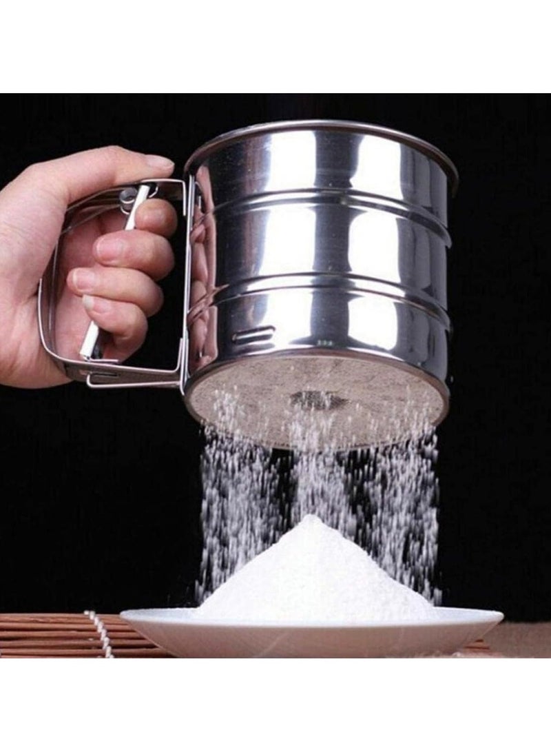 منخل دقيق استانلس ستيل بيد واحدة – سعة 250 جم مع مقبض زناد عملي  - Image 5