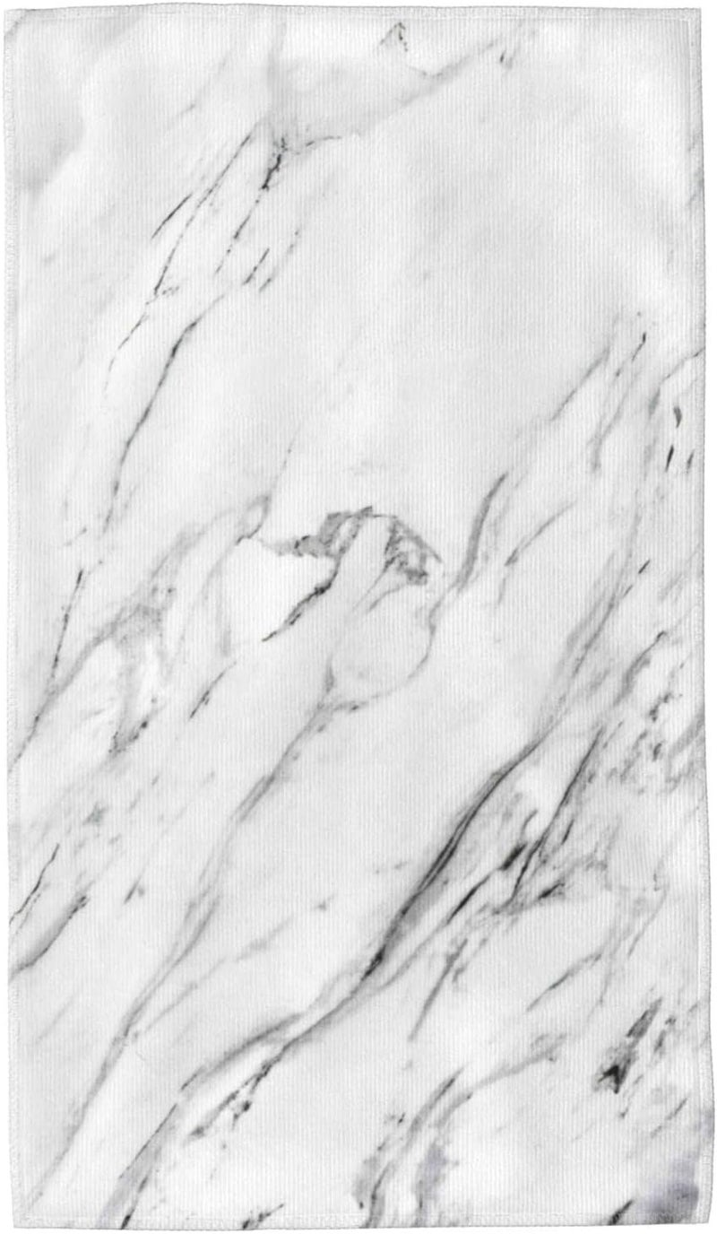 Perinsto Black and White Marble Texture Hand Towel Decorative Fingertip Towels Multipurpose for Bathroom Kitchen Gym and Spa, 27.5" X 15.7" - Image 1