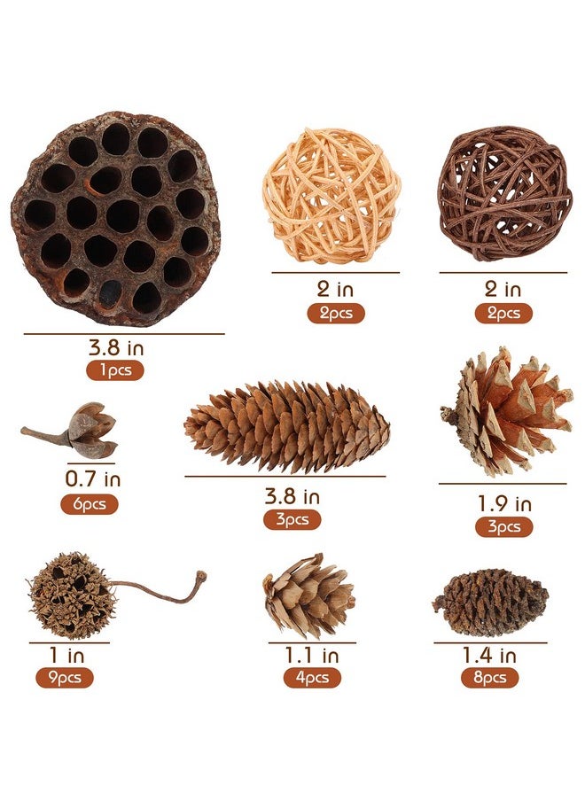 DomeStar - 38Pcs Christmas Pine Cone Set, Artificial Acorns Berry Craft And Natural Pinecones Ornament Pine Picks Fake Fruit Decor Fall Decorating Kit - Image 1