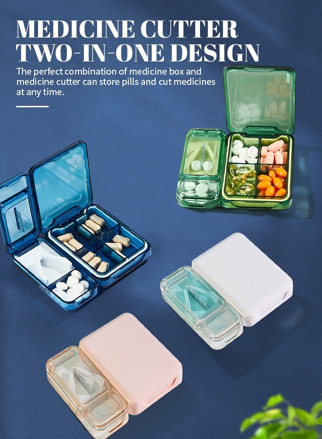 Portable Pill Splitter, Waterproof and Dustproof Pill Box, for Cutting Small Pills or Large Pills in Half - Image 2