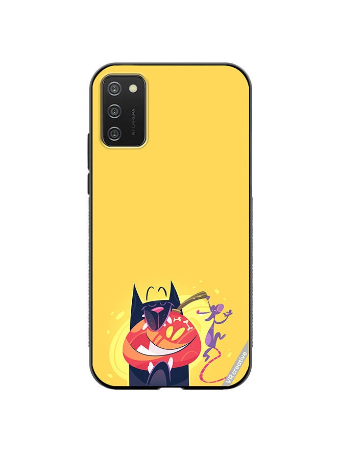 VR CREATIVE Protective Case Cover For Samsung Galaxy A03s Halloween Cat Design Multicolour - Image 1