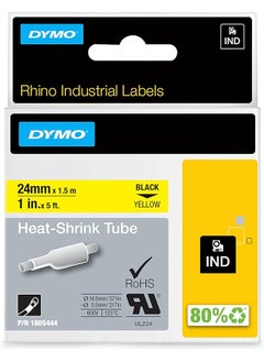 Rhino Industrial Heat Shrink Labels 1 2" Tube Black Print On Yellow
