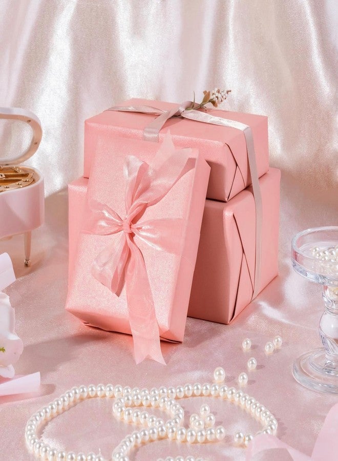 WRAPAHOLIC Baby Shower Wedding Wrapping Paper Roll, Pink Solid Color Gift Wrapping Paper - Perfect for Birthday,Bridal,Valentine's Day - 17in x 32.8ft Roll, 46 Sq. Ft - Image 2