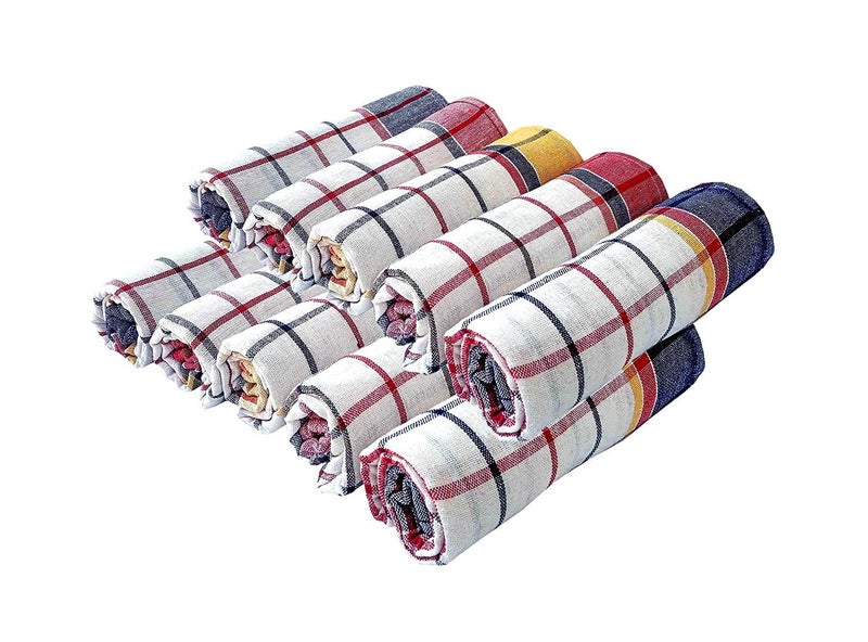 A'kin Akin Super Highly Absorbent 100% Cotton Multipurpose Kitchen Napkin | Cleaning Cloth | Duster and Chapatis Napkins | Length 18 Inch Width 18 Inch | (Pack of 12) - Image 2