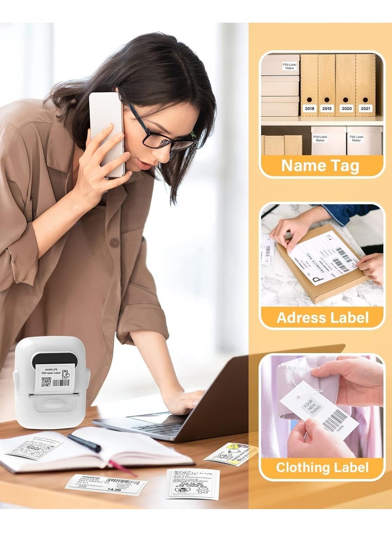 Label Maker Machine, Portable Bluetooth Thermal Label Printer. Sticker Maker, Barcode Printer for Clothing, Jewelry, Retail, Mailing,Support Arabic and English,For iOS u0026 Android - Image 4