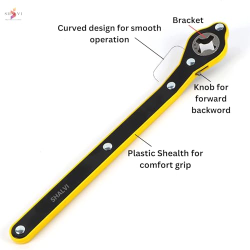BK10 IMPORT & EXPORT BK 10 IMPORT & EXPORT Labor Saving Hand Car Jack Wrench with Keychain | Wrench | Jack Ratchet Wrench for Car | Leather Universal Keychain (Jack Wrench & Keychain) - Image 3