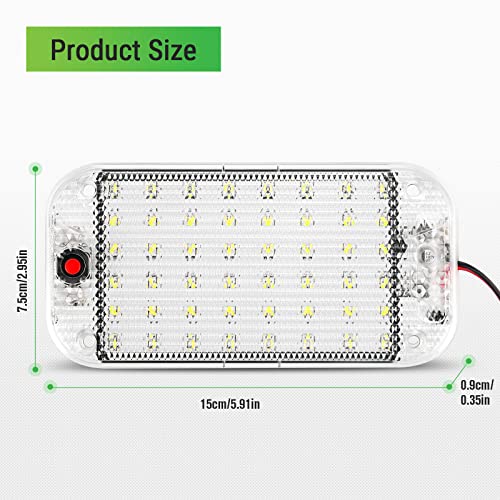Thlevel LED Dome Light, RV Interior Lighting 12v-85v 800 Lumens Super Bright RV LED Ceiling Dome Light with ON/Off Switch RV Lights Interior for Car/RV/Trailer/Truck/Camper/Boat (2 pcs) - Image 2