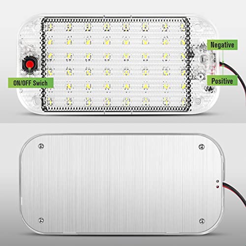 Thlevel LED Dome Light, RV Interior Lighting 12v-85v 800 Lumens Super Bright RV LED Ceiling Dome Light with ON/Off Switch RV Lights Interior for Car/RV/Trailer/Truck/Camper/Boat (2 pcs) - Image 4