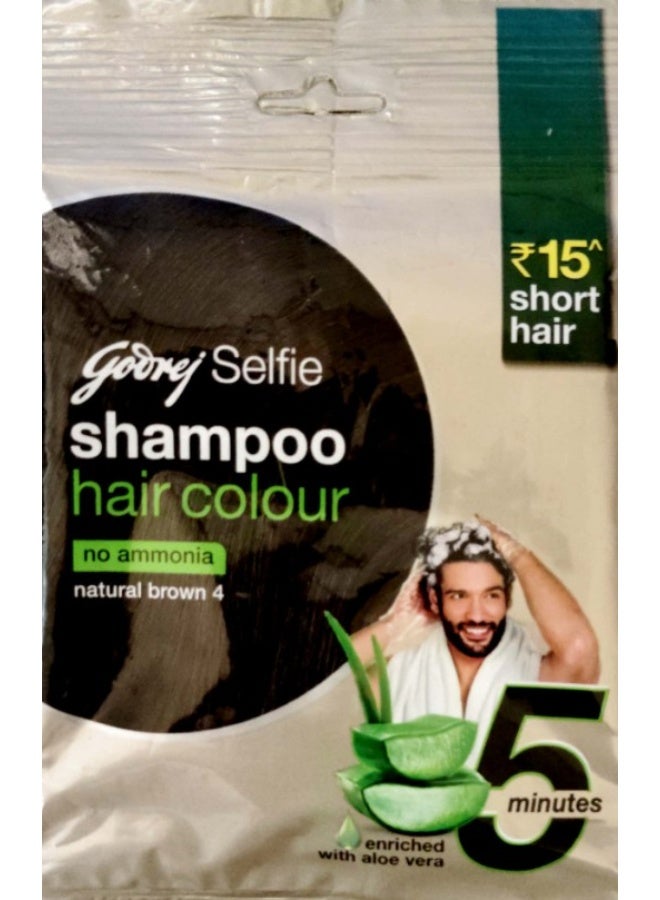Godrej Selfie Hair Colour Shampoo Pack of 3 × 10ml Each – No Ammonia, Natural Brown - Image 4