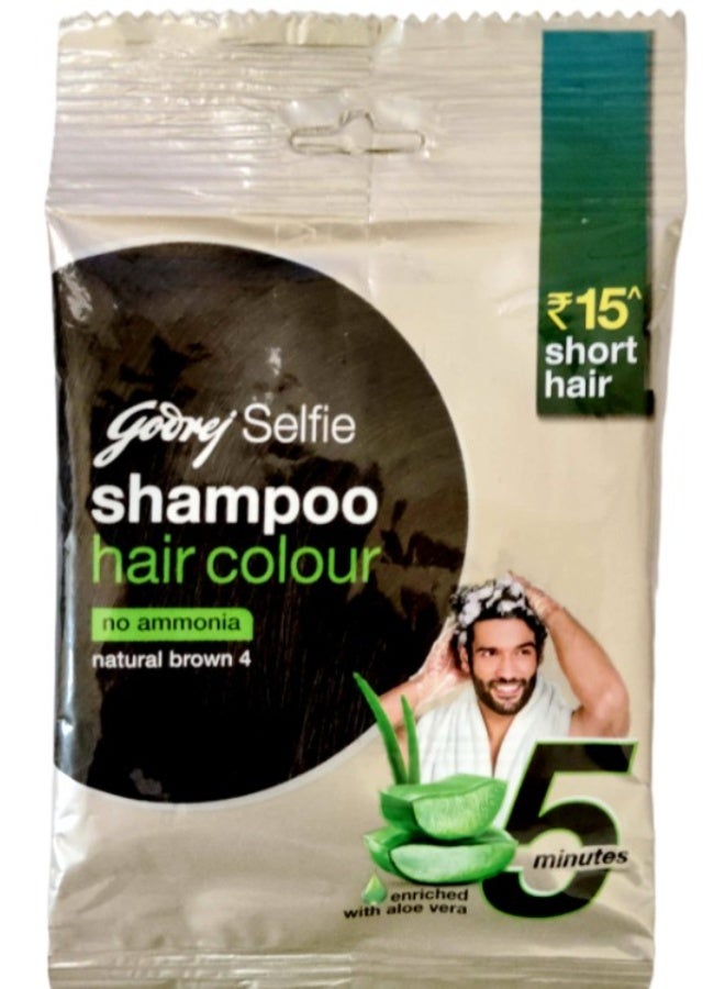 Godrej Selfie Hair Colour Shampoo Pack of 3 × 10ml Each – No Ammonia, Natural Brown - Image 3
