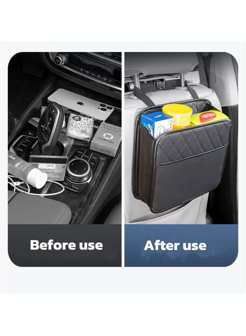 [Upgraded] Car Seat Back Organizer, Multi-Pocket Storage Holder with Elastic Straps, for Water Bottles, Snacks, Toys, Universal Fit for Most Cars, SUVs - Image 5