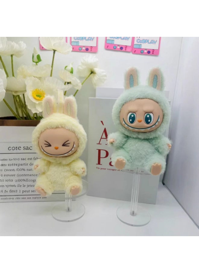 Generic - Rab Cloth Second Generation Doll Sitting Vinyl Party Plush Macaron Cute Doll Hand Key Chain Batch-Specifications:Sitting Creamy Yellow-Color:Please Take Multiples Of 12 For A Single Style (contact Customer Service For The Box) - Image 1