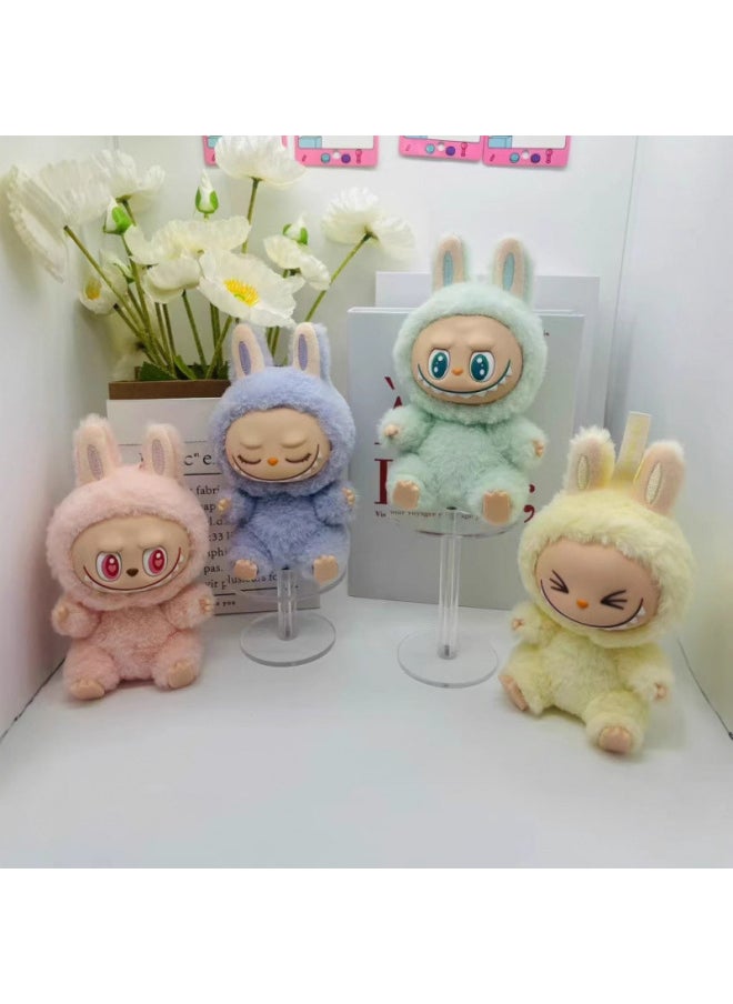 Generic - Rab Cloth Second Generation Doll Sitting Vinyl Party Plush Macaron Cute Doll Hand Key Chain Batch-Specifications:Sitting Creamy Yellow-Color:Please Take Multiples Of 12 For A Single Style (contact Customer Service For The Box) - Image 1