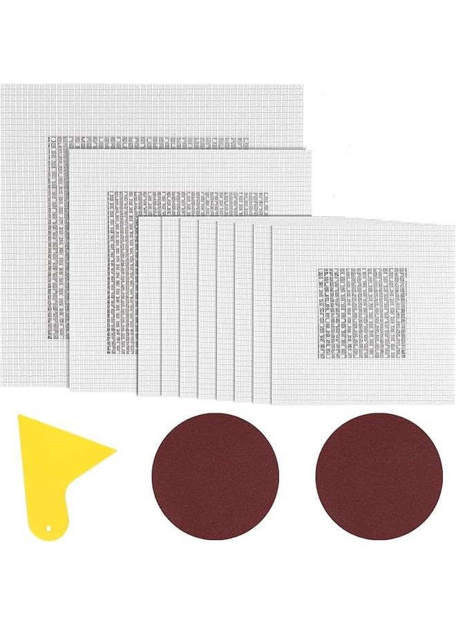 PROMASS Drywall Repair Kit 13 PCS, 2/4/6 Inch Self-Adhesive Drywall Patch with Scraper and Sandpapers, High Strength Aluminum Wall Patch Repair Kit, Plasterboard Hole Repair Kit for Fixing Dry Wall Holes  - Image 1