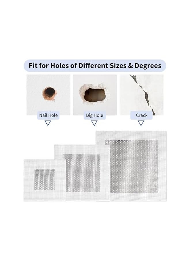 PROMASS Drywall Repair Kit 13 PCS, 2/4/6 Inch Self-Adhesive Drywall Patch with Scraper and Sandpapers, High Strength Aluminum Wall Patch Repair Kit, Plasterboard Hole Repair Kit for Fixing Dry Wall Holes  - Image 4