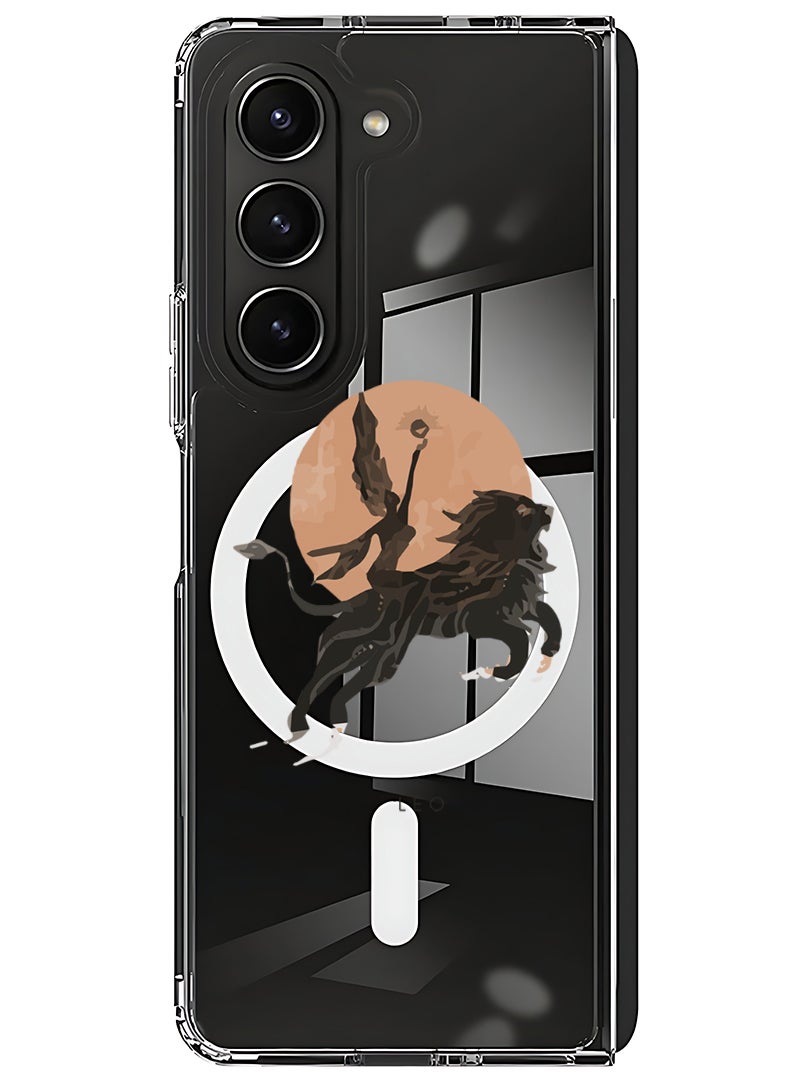 Theodor Magnetic Case for Samsung Galaxy Z Fold 5 Compatible with MagSafe Wireless Charging, Shockproof Phone Bumper Cover Leo-01 - Image 1