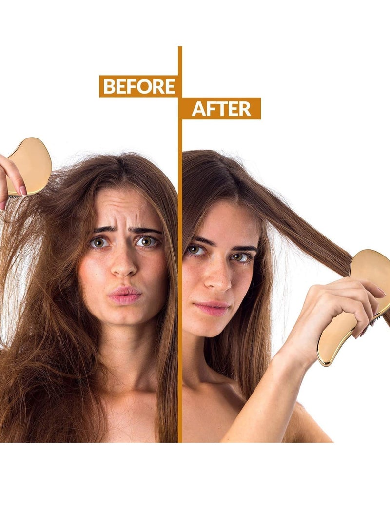 Loquat Scalp Massage Detangling Brush, Detangler Hair brush for Women, Anti-knot Styling Comb Beauty Tools for Thick Curly Straight Wet or Dry Hair (Rose Gold) - Image 5