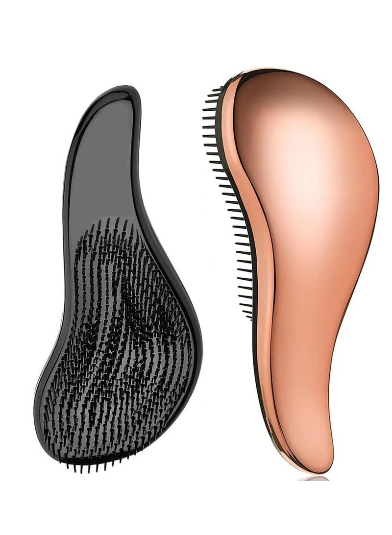 Loquat Scalp Massage Detangling Brush, Detangler Hair brush for Women, Anti-knot Styling Comb Beauty Tools for Thick Curly Straight Wet or Dry Hair (Rose Gold) - Image 2