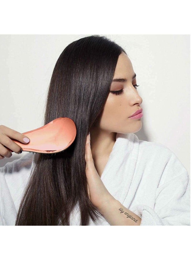Loquat Scalp Massage Detangling Brush, Detangler Hair brush for Women, Anti-knot Styling Comb Beauty Tools for Thick Curly Straight Wet or Dry Hair (Rose Gold) - Image 3