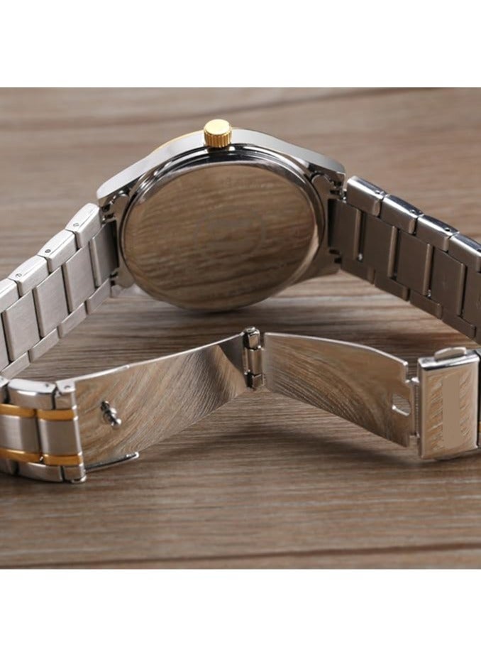 Beauenty Couple Pair Quartz Watches Luminous Calendar Date Window 3ATM Waterproof, Casual Stainless Steel His and Hers Wristwatch for Men Women Lovers Wedding Romantic Gifts Set of 2 - Image 5