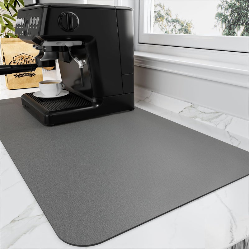 HotLive Coffee Mat Absorbent Hide Stain Rubber Backed Dish Drying Mat for Kitchen Counter Bar Mats for Countertops Accessories Fit Under Coffee Maker Espresso Machine