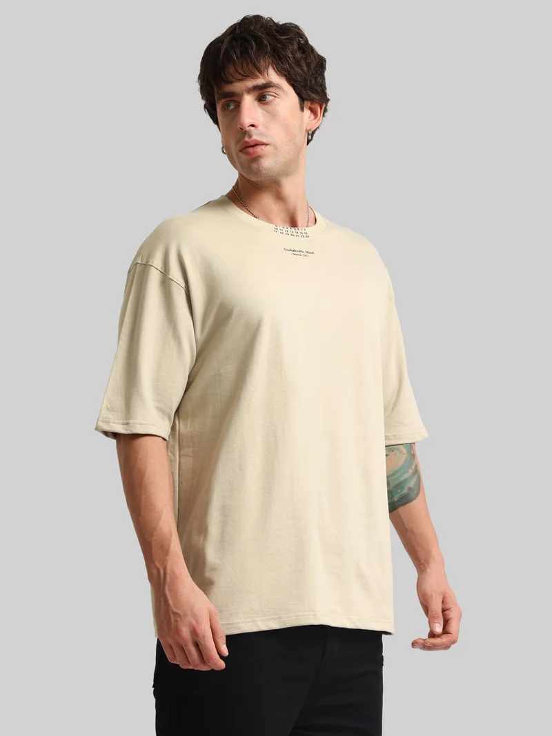 مانياك Maniac Mens Printed V Neck Raglan Half Sleeve White & Navy Cotton T-Shirt