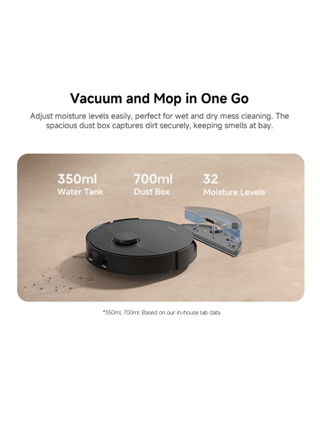 DREAME D20 Robot Vacuum, 13,000Pa Suction Power, DuoBrush for Zero Tangled Hair, LDS Navigation, 2-in-1 Vacuum & Mop, 5,200mAh Change to 285 mins Battery life, 2 Years Warranty, Black 19.8 W RLD35GA BLACK black - Image 4