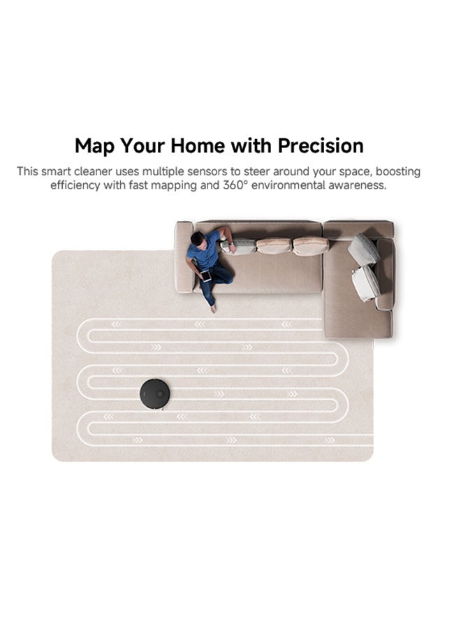 DREAME D20 Robot Vacuum, 13,000Pa Suction Power, DuoBrush for Zero Tangled Hair, LDS Navigation, 2-in-1 Vacuum & Mop, 5,200mAh Change to 285 mins Battery life, 2 Years Warranty, Black 19.8 W RLD35GA BLACK black - Image 5
